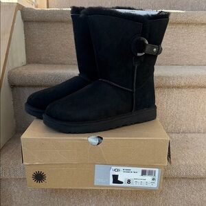 UGG Women's Black Winter Boots with Buckle